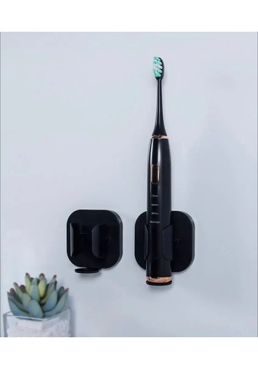 Fosenze Duvar Takıklı Elektrikli Fırça Tutucu, Ağırlık Algılama İle Otomatik Sabitleme, Delme Yok Kurulum, Su Çıkarma Tasarımı, İki Kişilik情侣 Seti Siyah