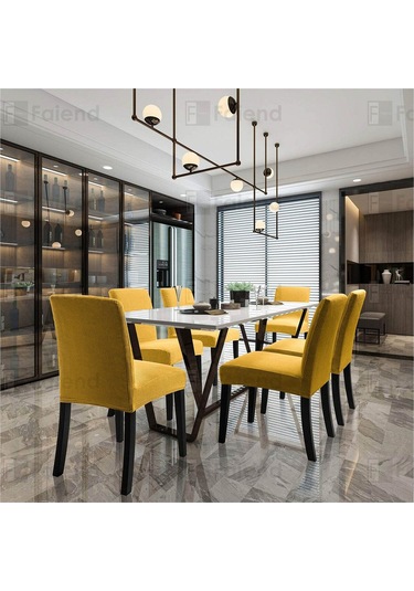 Faiend Yıkanabilir Likralı Esnek Lastikli Sandalye Kılıf Örtü Turuncu