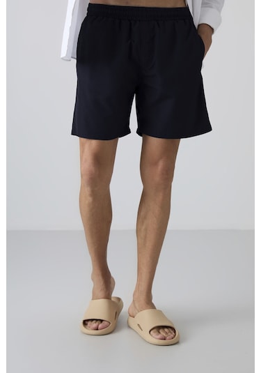 Tommylife Lacivert Hızlı Kuruyan Standart Fit Erkek Deniz Şortu - 81237