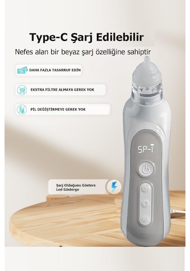 Babyhope H-031 - 5 Kademeli Elektrikli Bebek & Çocuk Burun Aspiratörü 0-12 Yaş Uyumlu Temizleme Cihazı