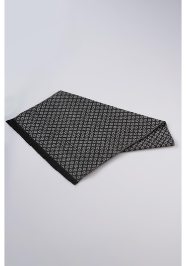 İnce Dokulu Desenli Viskon Şal Kaşkol Atkı Antrasit