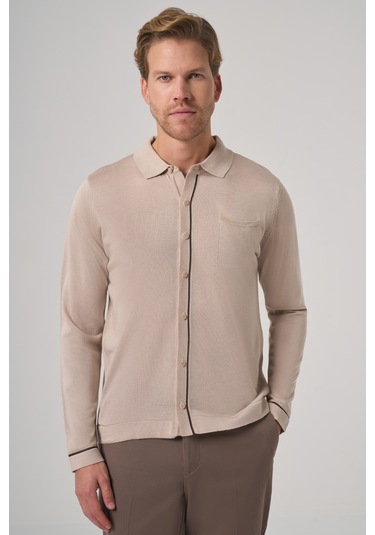 Erkek Bej Trend Polo Yaka Gömlek Triko 26kc017005653 Bej Bej