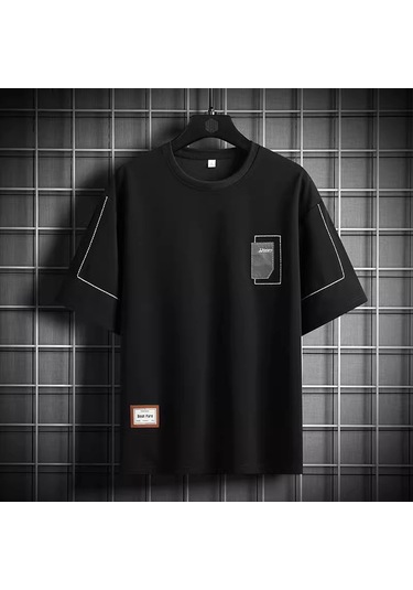 Erkek Kısa Kollu Tişört, 8866 Siyah Diğer