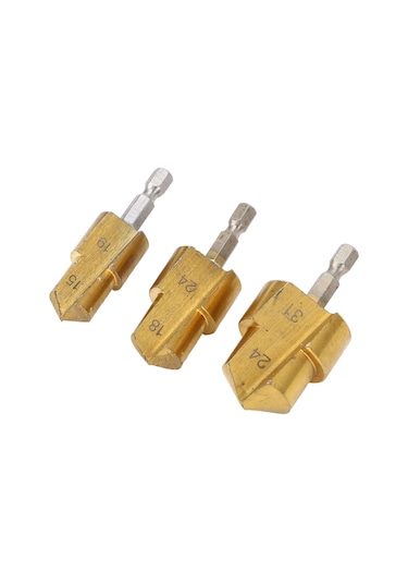 Samdoo 19mm-24mm-31mm 3'lü Bor Grup: Yüksek Karbon Çelikten Yapılmış Ppr-pvc Boru Genişletici, Hızlı Montaj İçin Elektrik Matkap Uyumlu Adımlı Uçlar