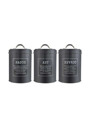 Dancemonkey 3ü1 Mutfak Kavanoz Seti - Siyah, Pratik Depolama Çözümü Siyah