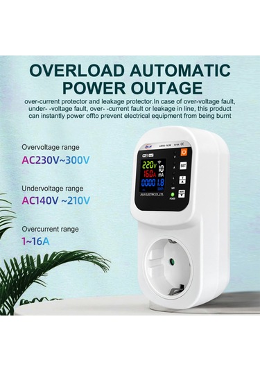Ximistore9 Akıllı Wifi Priz - Çift Ekranlı 16a Güç Kontrolü, Aşırı Yük Ve Voltaj Koruma Eu Fiş