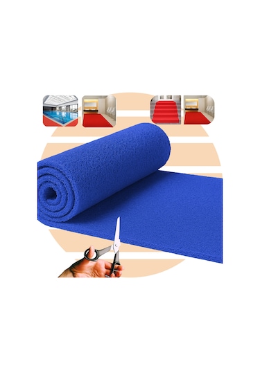 Beylin Kıvırcık Pvc Paspas Dış Zemin Halı Yolluk Mavi 100x100 Lacivert