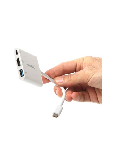Dark Dk Ac U31X32 Type C HDMI Usb 3 0 Çevirici Adaptör Beyaz