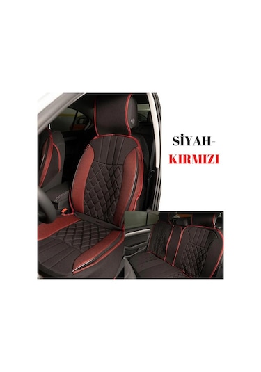 Volvo V50 Oto Koltuk Minderi Ön Arka 5'li Takım Siyah Kırmızı Scr