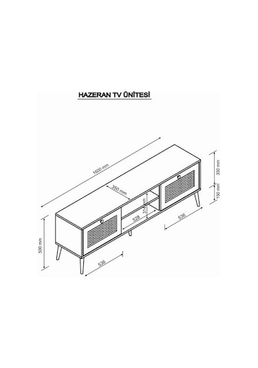 Just Home 2 Kapaklı Hazeran Tv Ünitesi - Safir Meşe - 160 Cm Safir Meşe
