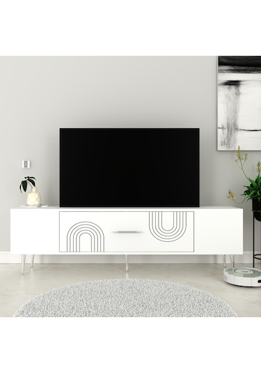 Valeria Tv Sehpası Tv Ünitesi 150 Cm Beyaz