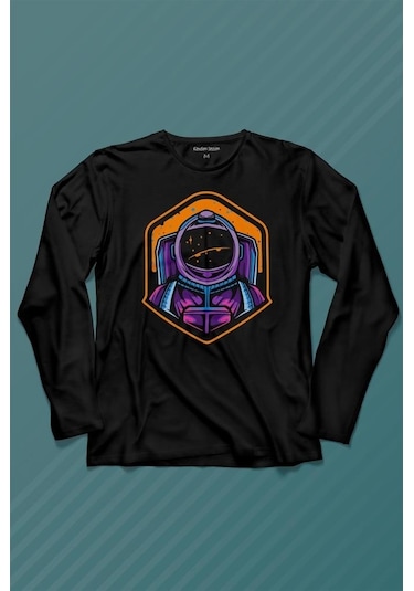 Solana Sol Astronot Cyrpto Coin Logo Uzun Kollu Tişört Baskılı Çocuk T-shirt 001