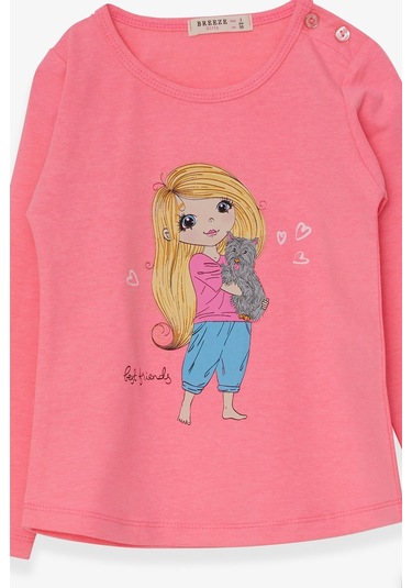 Breeze Kız Çocuk Taytlı Takım Kız Baskılı 1.5-5 Yaş, Neon Pembe-neon Pembe