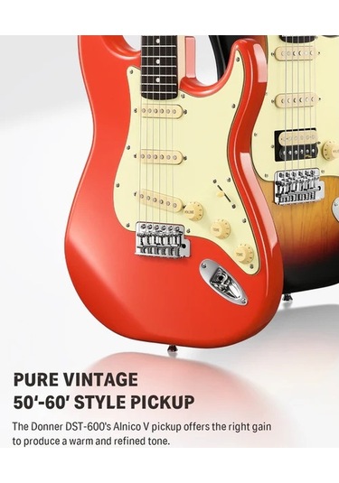 Donner Dst-600 Elektro Gitar Fiesta Red
