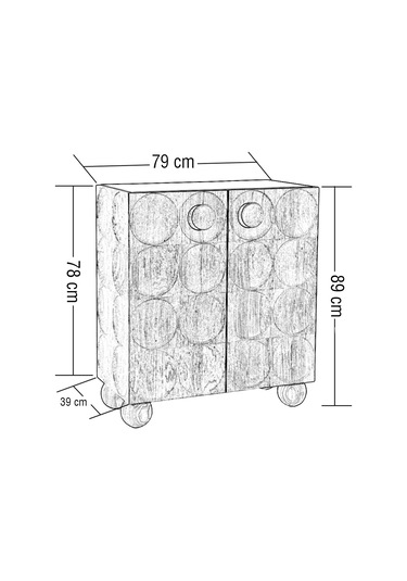 Circles Ahşap Bar Dolabı