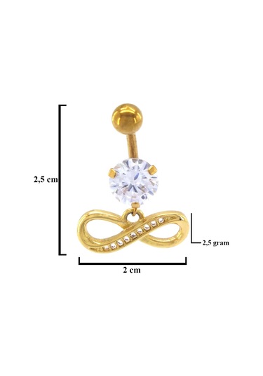 Ferizz Altın Kaplama Zirkon Taşlı Sonsuzluk Piercing Prc-127 Altın