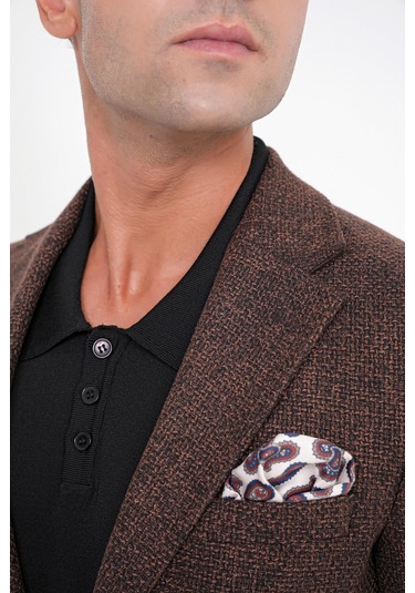 C 718 Ceket Slim Kahve Kahverengi