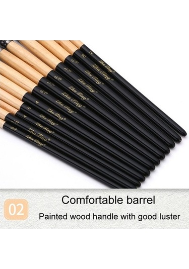 Willowhaven Zhu Tıng 18 Adet 2 Renkli Naylon Kıl Boya Fırça Seti, Bez Çanta Ve Siyah Çubuklu, Boyama Suluboya Fırçaları