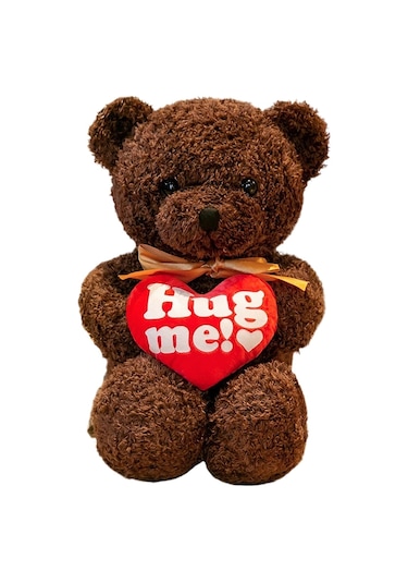 Turki Teddy Ayı Plush Toy Renkli Pillow 50cm Kahverengi Kalp