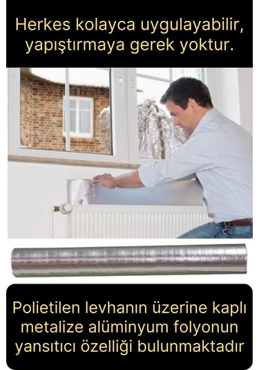 2 Adet Petek Arkası Isı Yalıtım Levhası Radyatör İzolasyon Kalorifer Ev Ofis Tasarruf Arkalığı