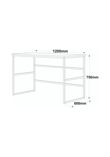 Atlantis 120cm Metal Çalışma Masası Atl21-a Çam Atlantik Çam