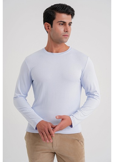 Ts 870 T-shırt Slim Buz Mavı Casual Buz Mavi