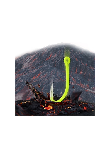 Yuntech01 50 Adet Fosforlu Orak İğne, Yüksek Karbon Çelik, Sarı Renk, 8 Boyut, Balıkçılık Enstrümanı