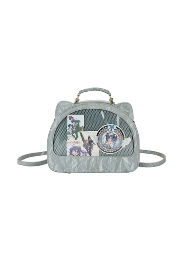 Crosswing Kedi Baş Yarım Yuvarlak Omuz Çantası-gümüş Gümüş