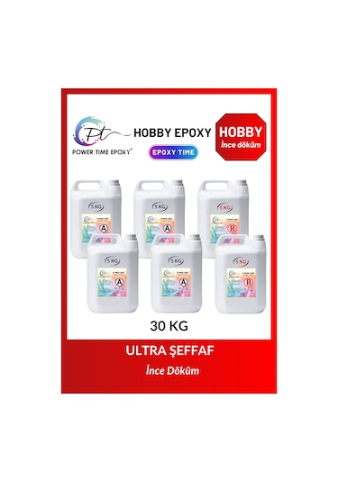 30 Kg Power Time Hobby Epoxy/ Şeffaf Epoksi Reçine Ince Döküm
