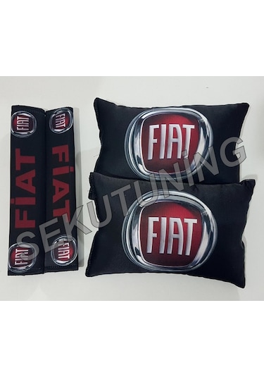 Fiat  Amblem Baskılı Oto Boyun Yastığı Ve Kemer Konforu