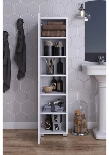 Boy Banyo Dolabı Çok Amaçlı Dolap Kiler Dolabı Beyaz