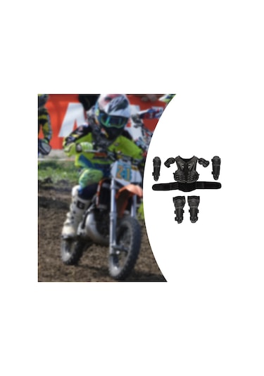 Suntek Çocuklar İçin Motosiklet Zırh Takım Diz Dirsek Göğüs Sırt Koruyucu Pedleri