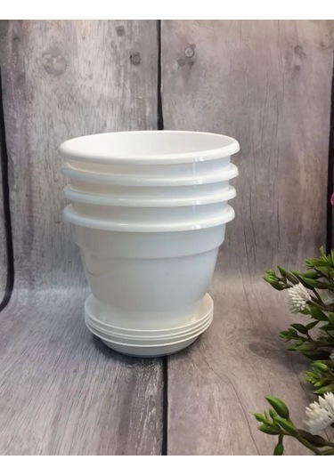 Saburg Küçük Çiçek Saksıları, Menekşeler İçin 4'lü Saksı Seti 146926876