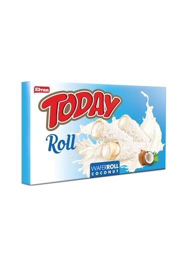 Today Roll Beyaz Kaplamalı Hindistan Cevizli Gofret 180 Gr. 1 Paket