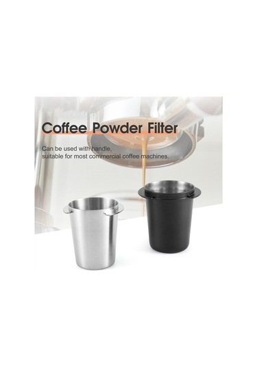 Metabagua Paslanmaz Çelik Dozaj Fincan Kahve Koklama Kupa Espresso Makinesi Için Toz Besleyici Portafilter Kahve Sabotaj, 51mm Xde6d6 Siyah