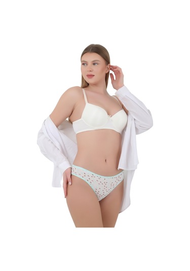 Kadın Kahverengi Ve Turkuaz Desenli Külot - Zarafet Ve Konforun Buluştuğu Nokta Renkli Çok Renkli