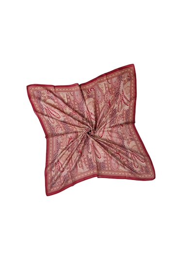 Enba Pamuklu Etnik Desenli Soft Eşarp Bordo