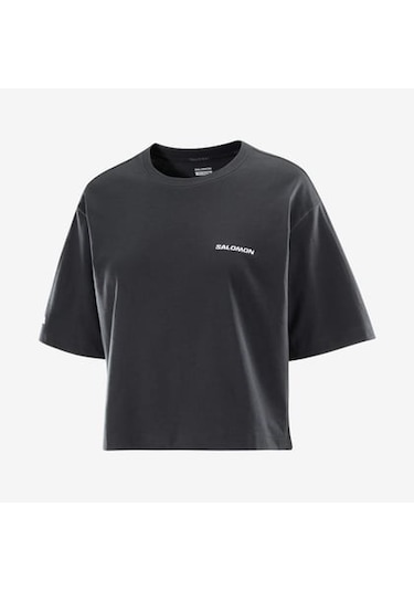 Salomon Logo Short Tee W Deep Black// Kdn T-shırt Lc2527800 Siyah