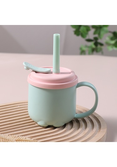 Aurora Çocuk Saplısu Bardağısilikonısıyalımem Kabıdüşmez Ve Sızdırmaz Mavisi Mavi