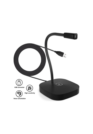 Mufunye Masaüstü Bilgisayar Mikrofonu Usb Kablolu Mikrofon 360 Derece Çok Yönlü Kondenser Mikrofonu Sessize A