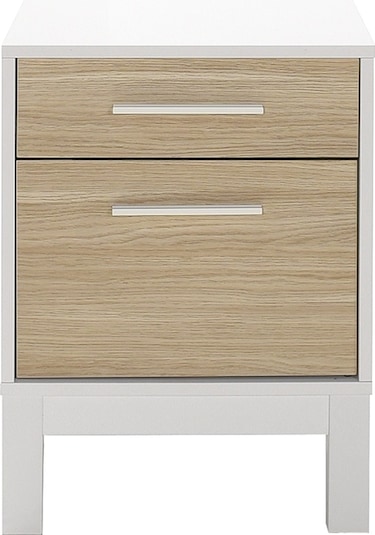 London 2 Çekmeceli Komodin-meşe-beyaz 45x60x45 Cm Gxyxd