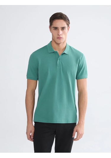 Lc Waikiki Yeşil Polo Yaka Pike Erkek Tişört