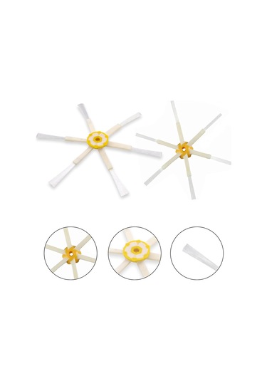 Sointeresting Irobot Roomba 600/700/500 İçin 6 Köşe Yan Fırça Aksesuarları, Yan Fırça Aksesuarları Yedek Parçaları