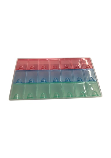 İkisi Birarada 21+1 Bölmeli Yazısız Saklama Kutusu 21cmx12cm