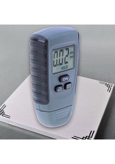 Jeemson Lcd Ekranlı Dijital Boya Kalınlığı Ölçer - Abs Malzeme, 0.02mm Çözünürlük, 10mm Taban Çapı Gri