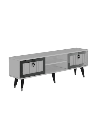 LİDYA TV STAND BEYAZ-GÜMÜŞ