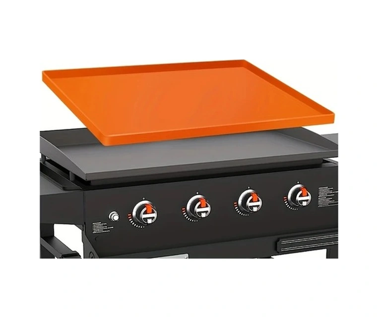 Trendooze 28in Turuncu Silikon Bbq Mat, 356 C Isıya Dayanıklı Kaymaz Izgara Altlığı