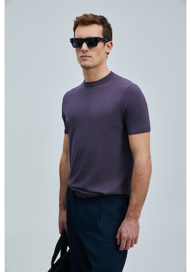 Lufian Tıno Erkek Modal Karışımlı Kazak Mürdüm Mürdüm 111090110100880 Mürdüm