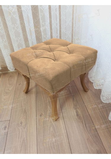 Kapitoneli Makyaj Pufu Ayak Ucu Puf Gold Ayak 45 45 Vizon