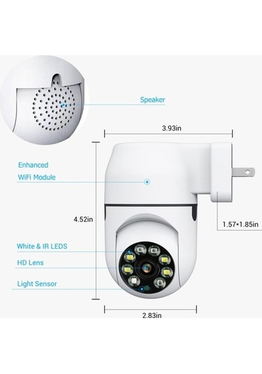 Novahub Akıllı Güvenlik Kamerası 1080p Hd Ev Kamerası Gece Görüşlü Hareket Algılama Eğim 355 Bebek Evcil Hayvan Yaşlılar İçin